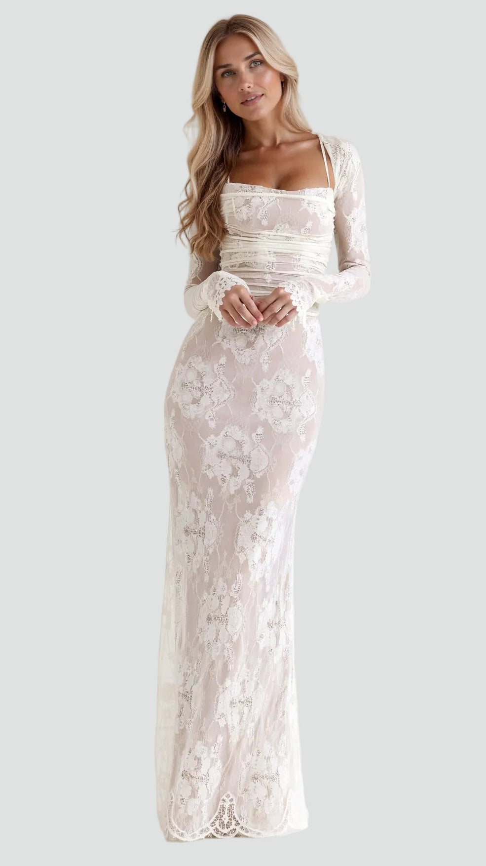 Dress Women Maxi Lace Sleeveless – Evening