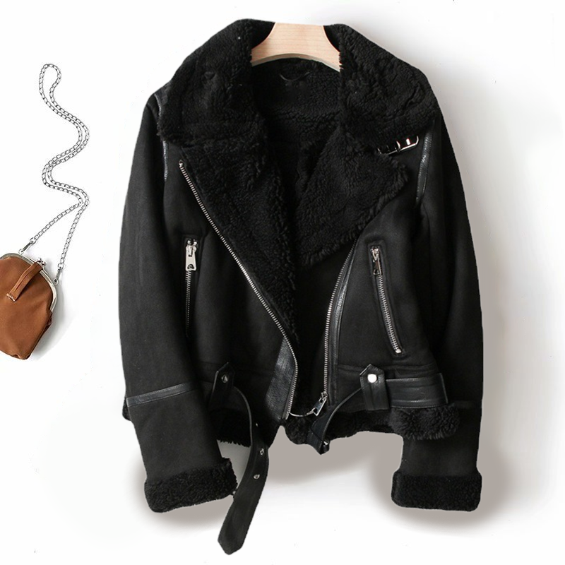 Jacket Women Short Suede Look Teddy Lined – Winter