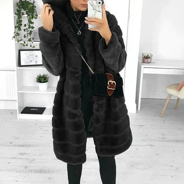 Coat Women Faux Fur Hooded – Winter