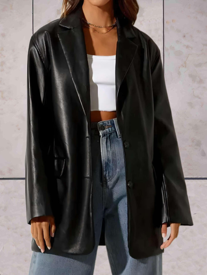Jacket Women Oversized Leather Look – Casual