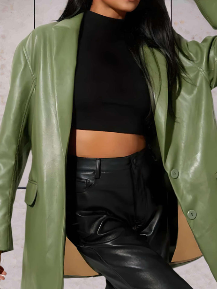 Jacket Women Oversized Leather Look – Casual