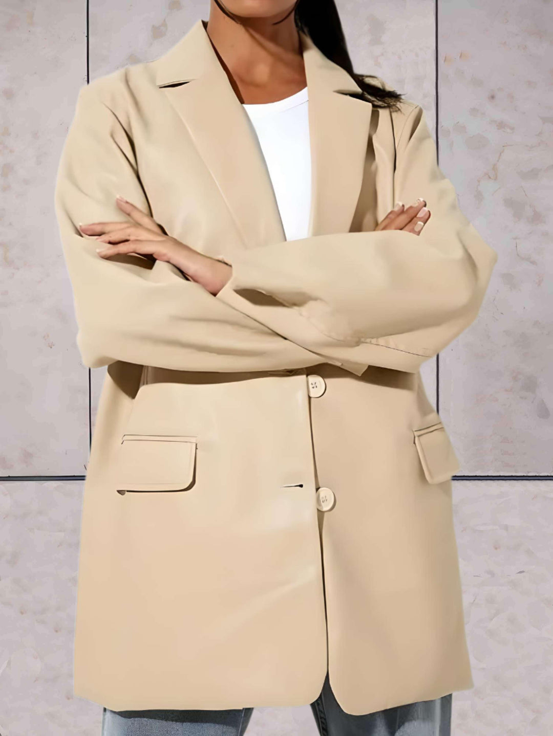 Jacket Women Oversized Leather Look – Casual