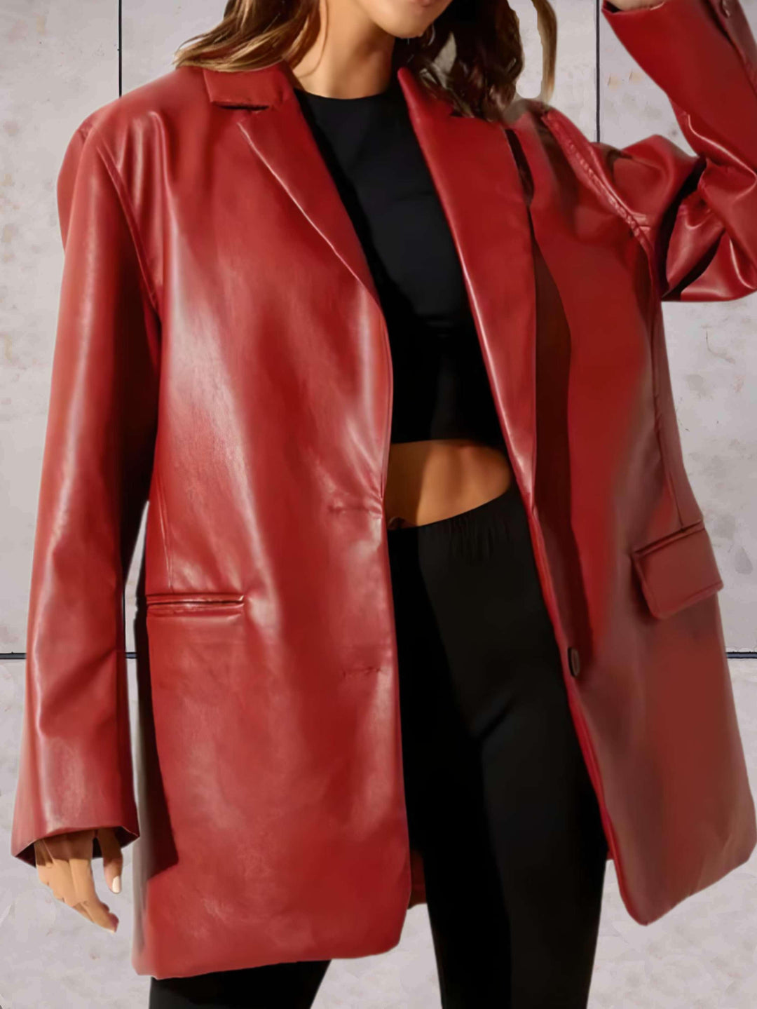 Jacket Women Oversized Leather Look – Casual
