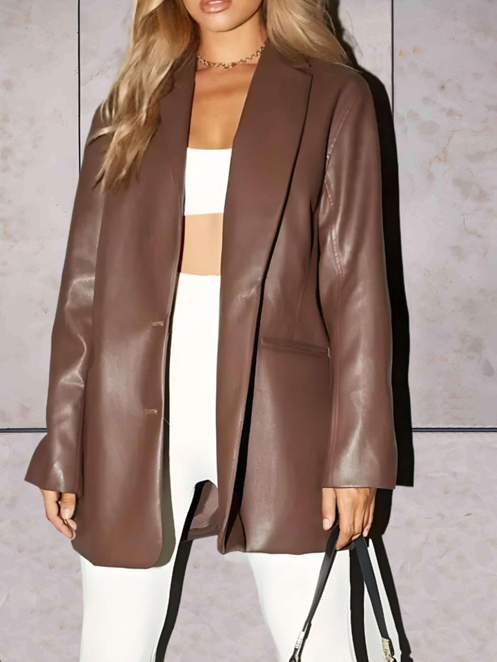Jacket Women Oversized Leather Look – Casual