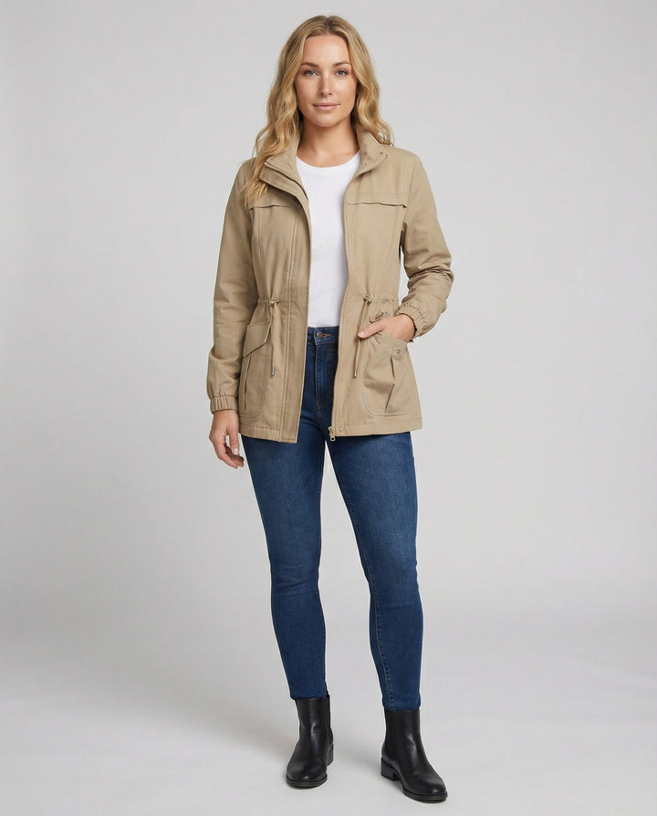 Trousers Women Utility Drawstring Waist Flap Pockets – Casual