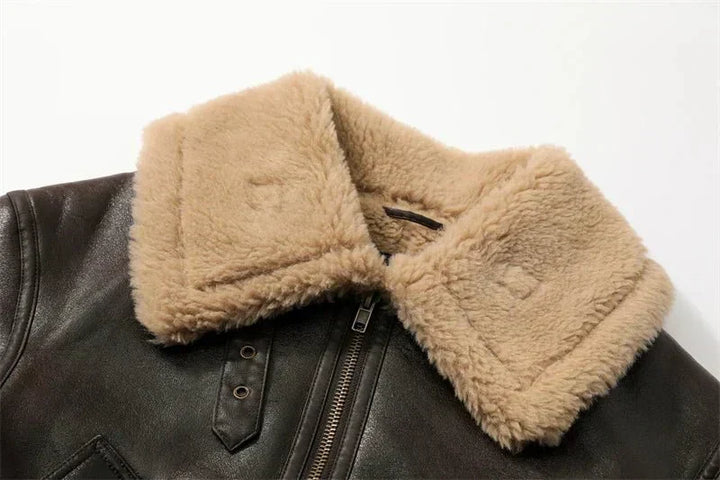 Jacket Women Short Leather Look – Winter