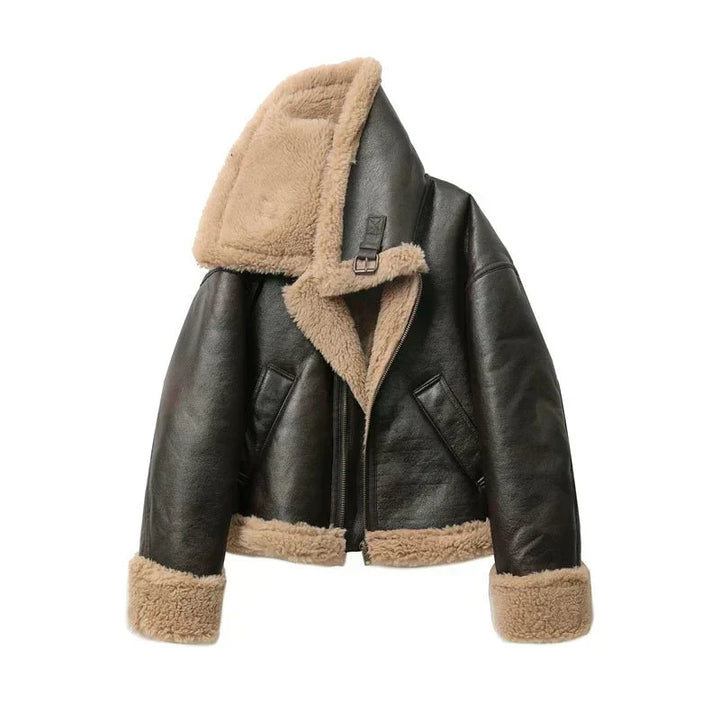 Jacket Women Short Leather Look – Winter