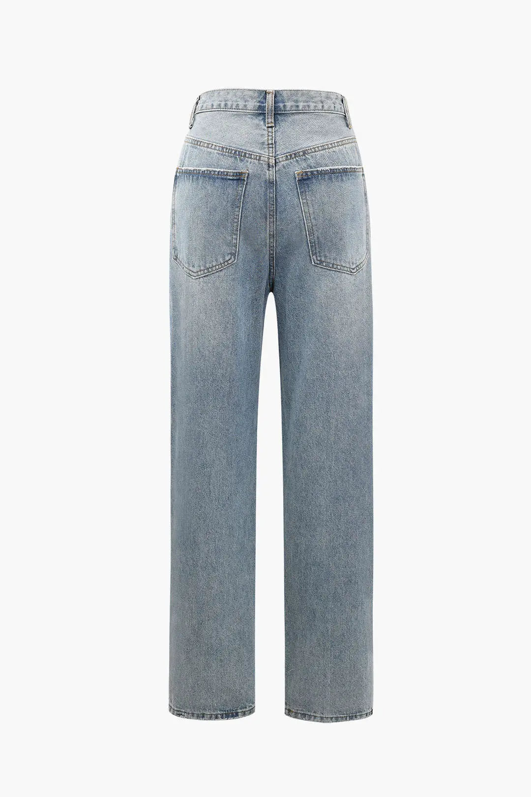 Jeans Women High Waist Straight Leg Asymmetrical – Casual
