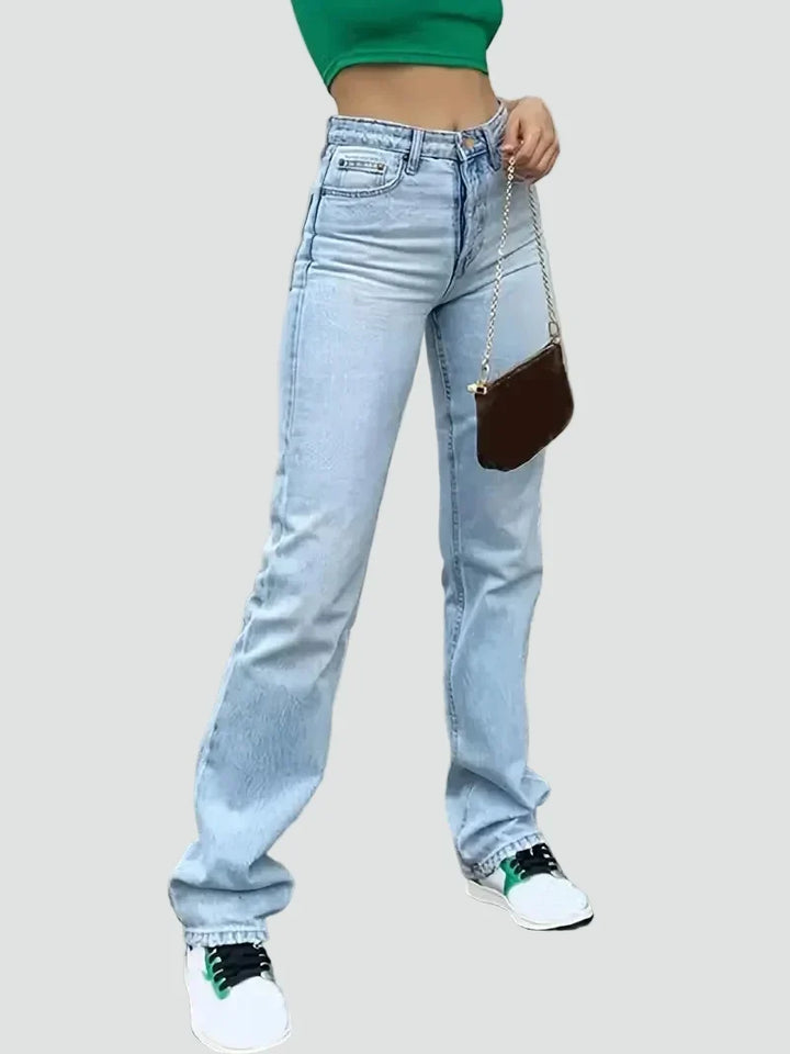 Jeans Women High Waist Straight Leg – Casual