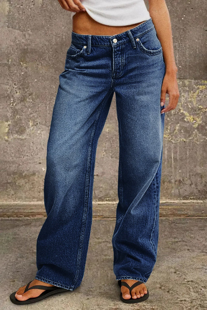Jeans Women Straight Leg Mid Rise – Casual