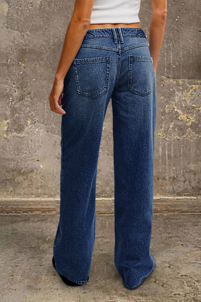 Jeans Women Straight Leg Mid Rise – Casual