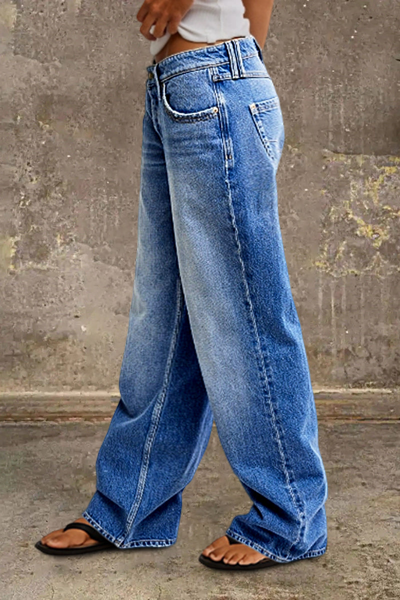 Jeans Women Straight Leg Mid Rise – Casual