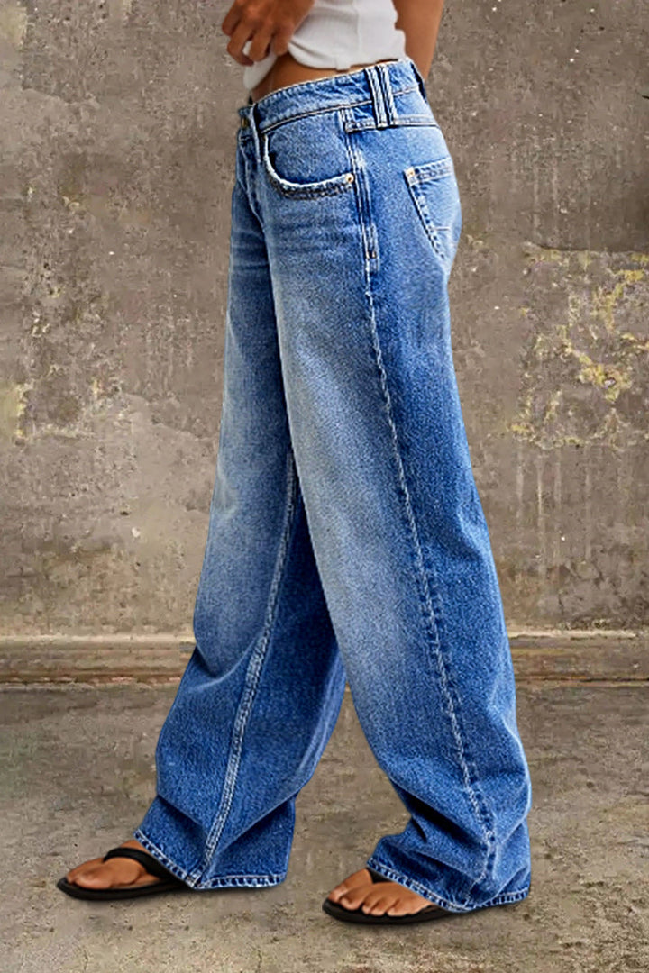 Jeans Women Straight Leg Mid Rise – Casual
