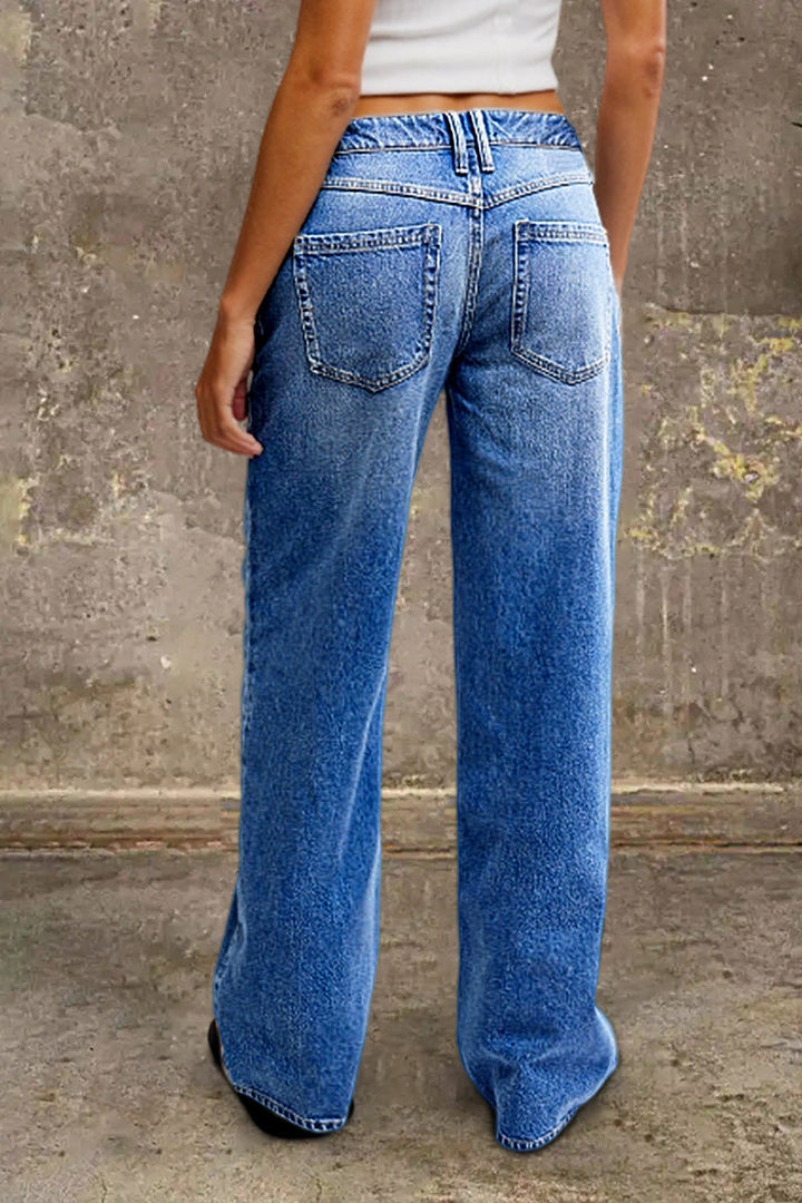 Jeans Women Straight Leg Mid Rise – Casual