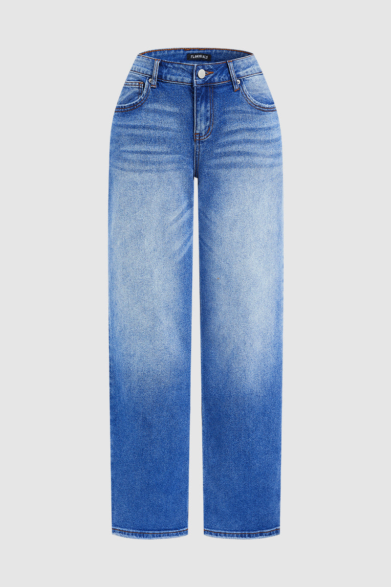 Jeans Women Straight Leg Mid Rise – Casual