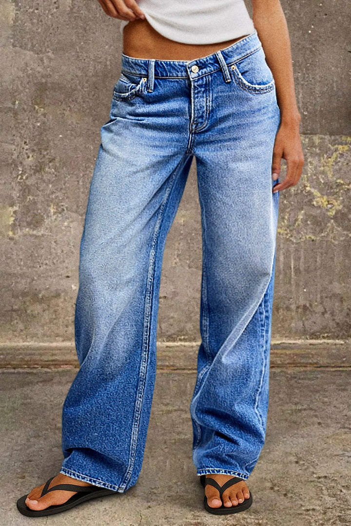 Jeans Women Straight Leg Mid Rise – Casual