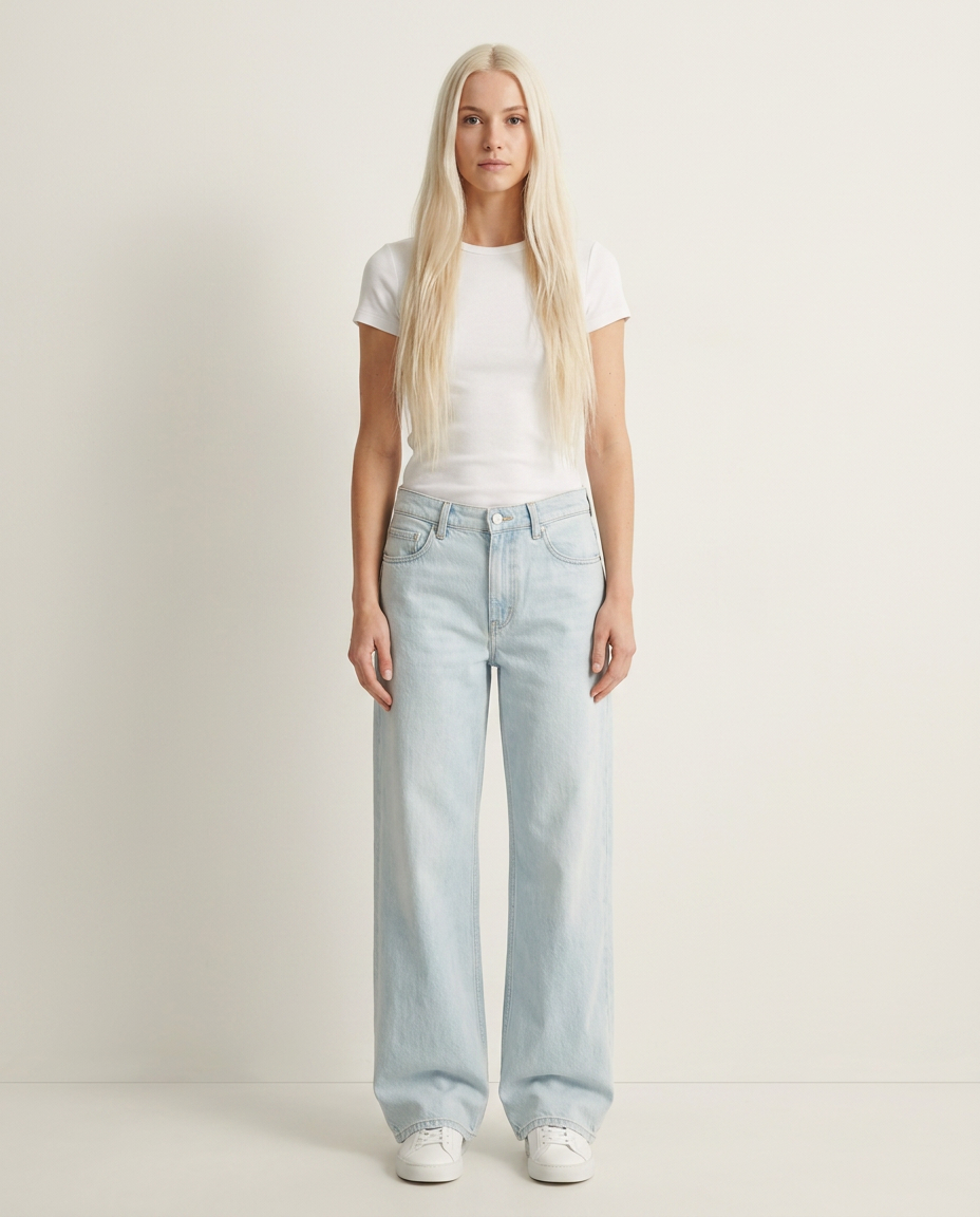 Jeans Women Wide Leg Low Rise Denim – Casual