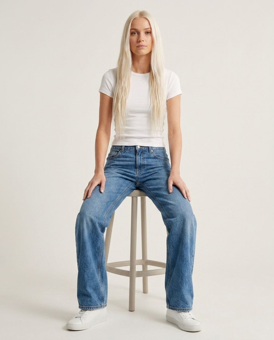 Jeans Women Wide Leg Low Rise Denim – Casual