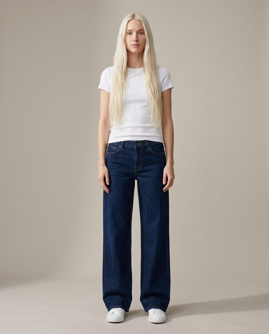 Jeans Women Wide Leg Low Rise Denim – Casual
