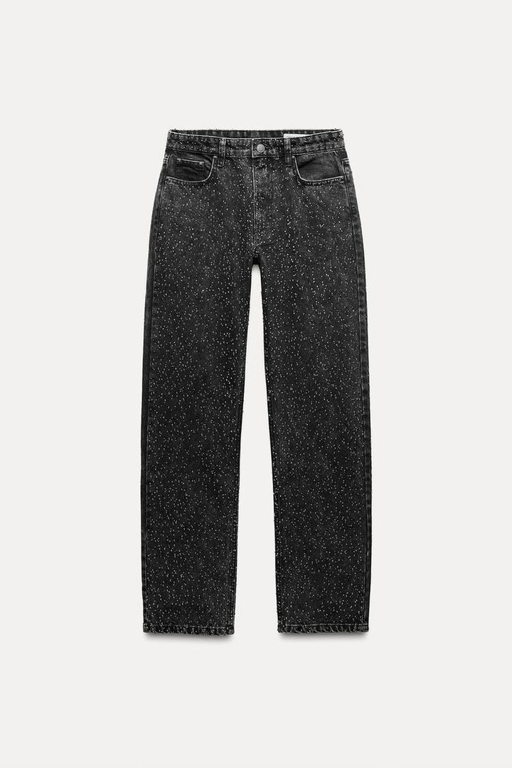 Jeans Women High Waist Wide Leg Glitter – Party