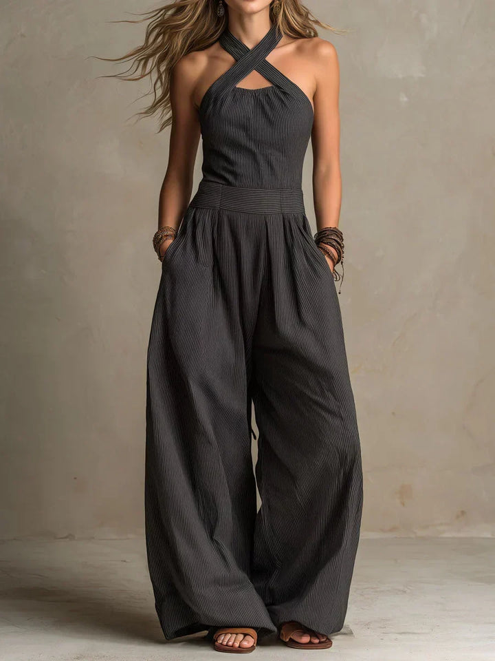 Jumpsuit Women Cross Neck Soft Flowing – Party