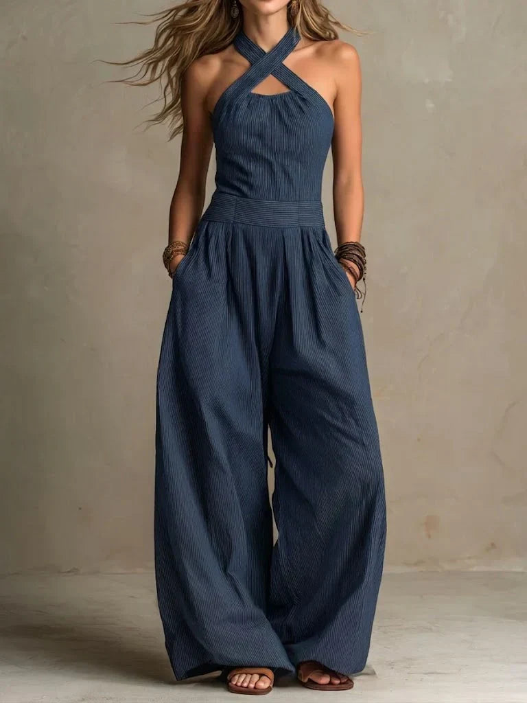 Jumpsuit Women Cross Neck Soft Flowing – Party