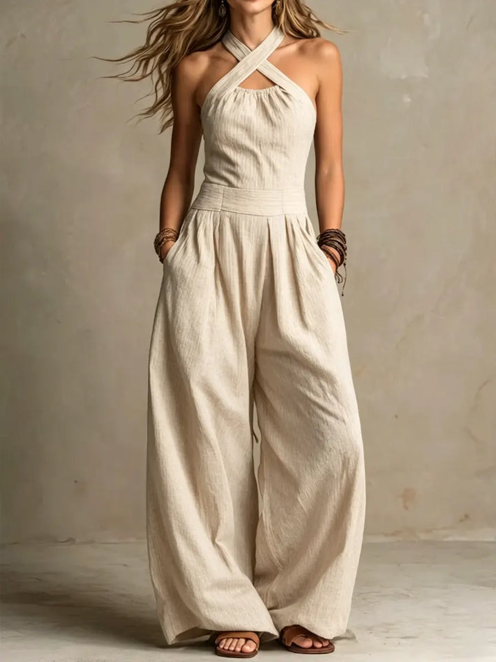 Jumpsuit Women Cross Neck Soft Flowing – Party