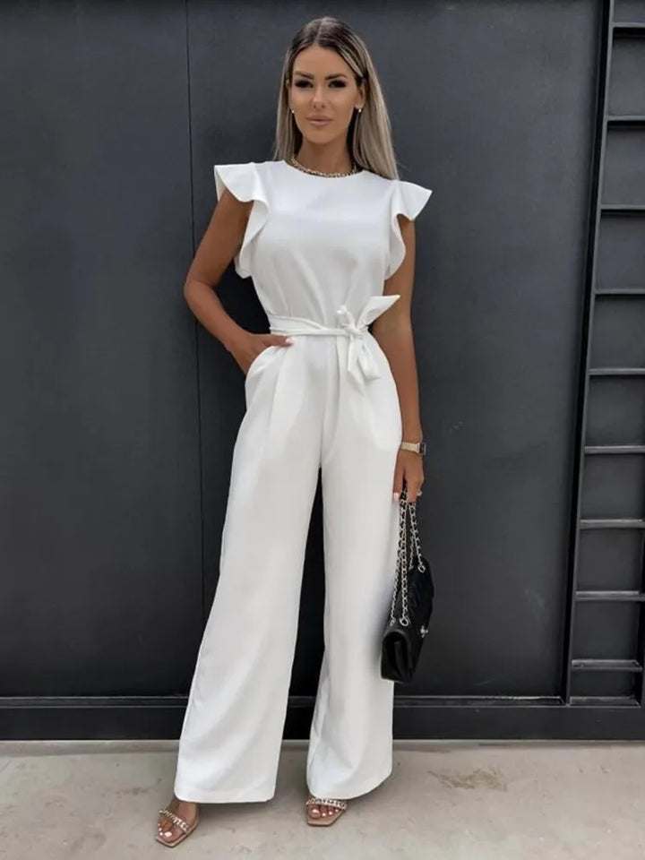 Jumpsuit Women Wide Leg Butterfly Sleeves Belted – Party