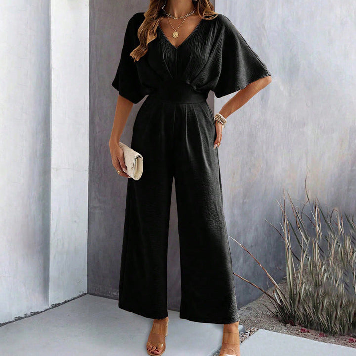 Jumpsuit Women Wide Leg Draped V-Neck – Party