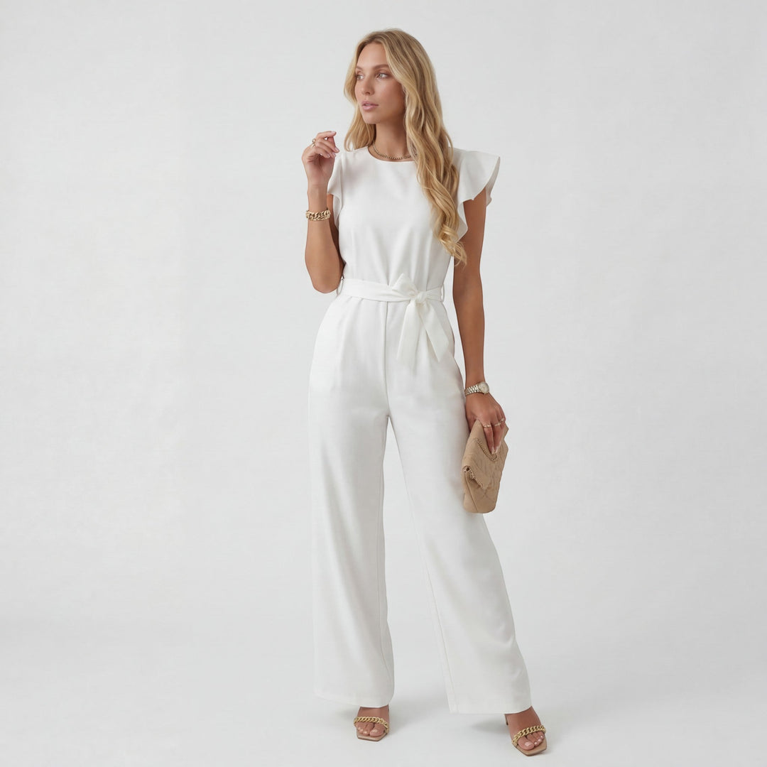 Jumpsuit Women Wide Leg Tie Waist – Summer