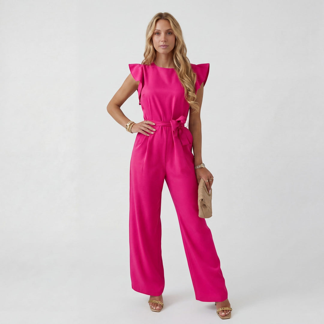 Jumpsuit Women Wide Leg Tie Waist – Summer