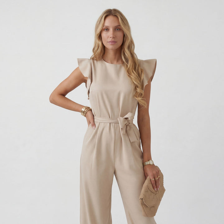 Jumpsuit Women Wide Leg Tie Waist – Summer