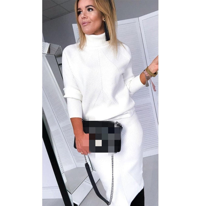 Dress Women Knitted Comfortable Long Sleeve – Winter