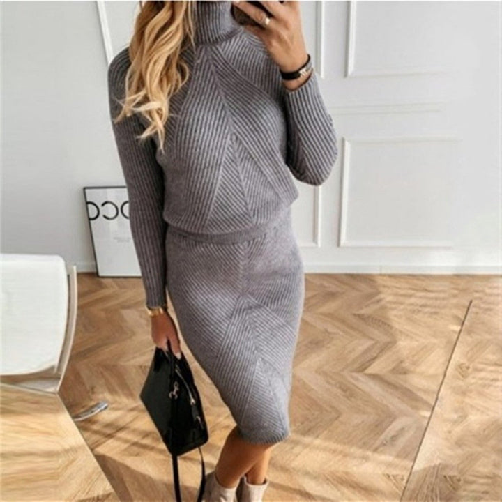 Dress Women Knitted Comfortable Long Sleeve – Winter