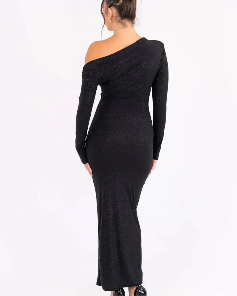 Dress Women Maxi Off-Shoulder Glitter – Party