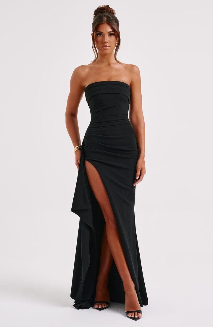 Dress Women Maxi Strapless High Split – Wedding