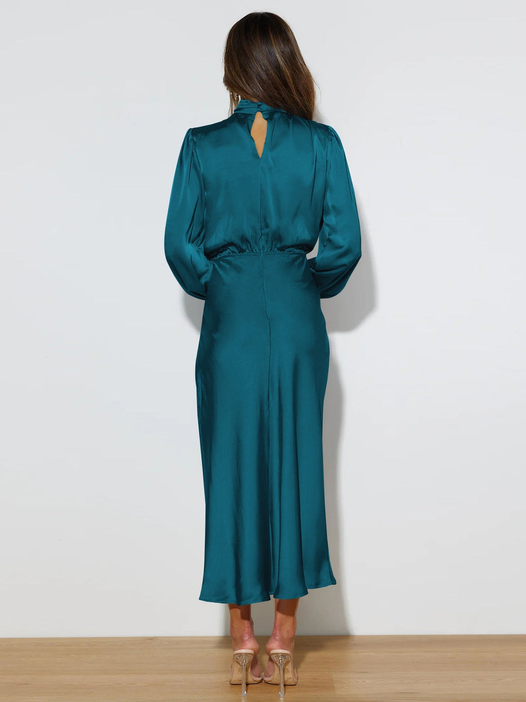 Dress Women Satin Long Sleeve – Wedding