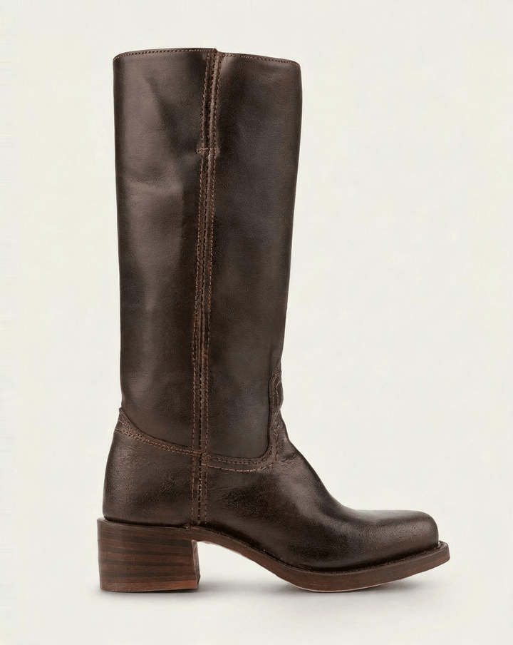 Boots Women Knee-High Low Block Heel – Casual
