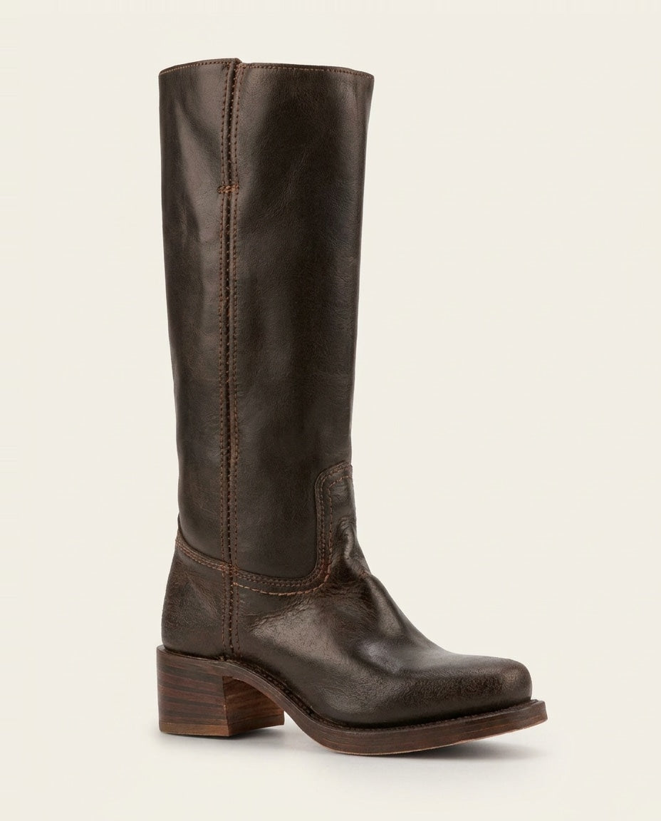 Boots Women Knee-High Low Block Heel – Casual