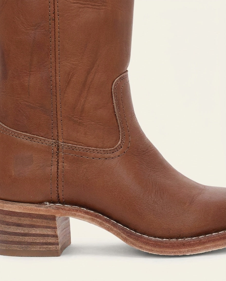 Boots Women Knee-High Low Block Heel – Casual