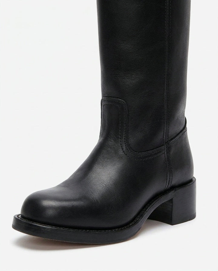 Boots Women Knee-High Low Block Heel – Casual