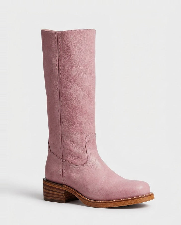 Boots Women Knee-High Low Block Heel – Casual