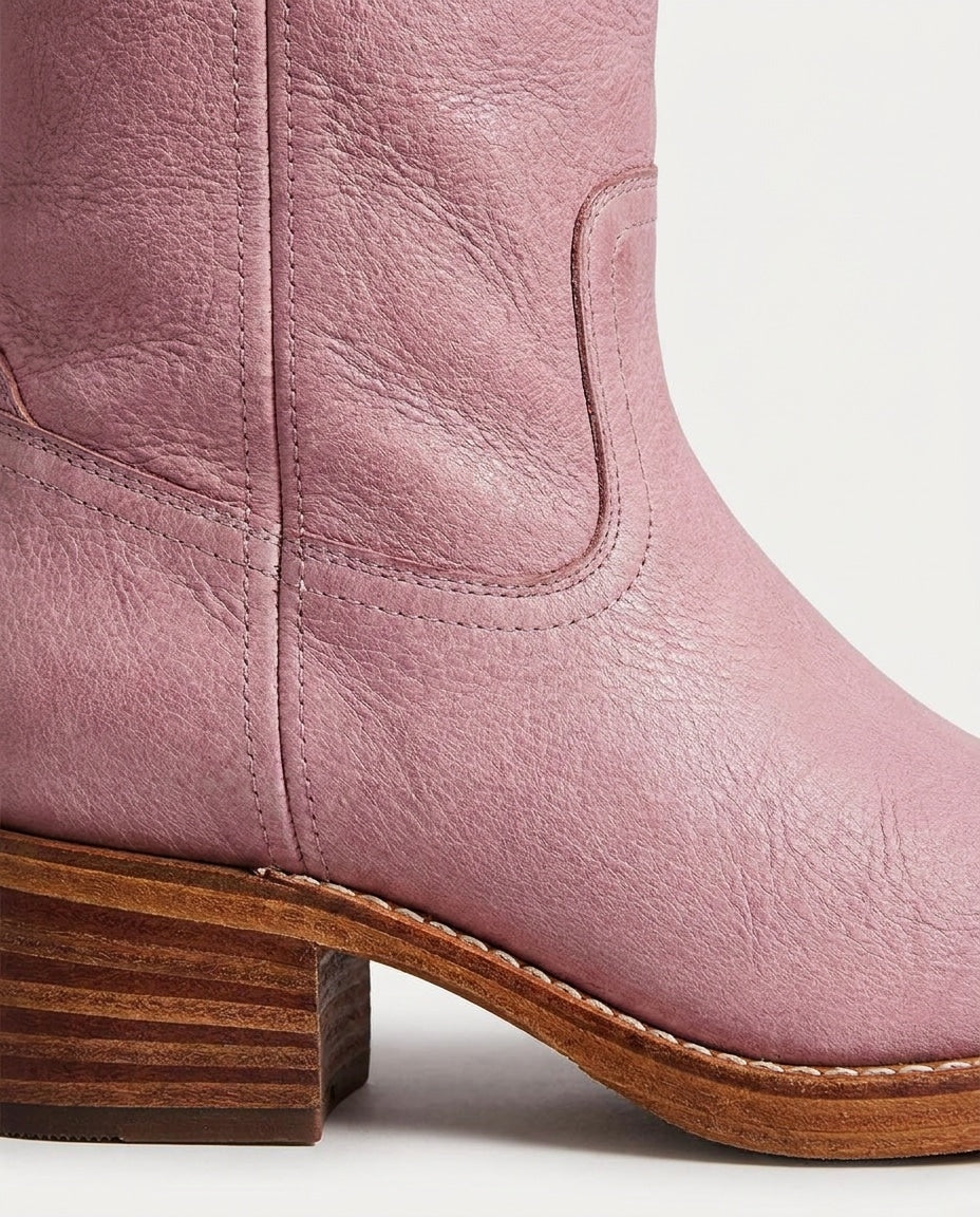 Boots Women Knee-High Low Block Heel – Casual