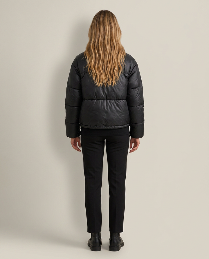 Jacket Women Short Puffer High Collar – Winter