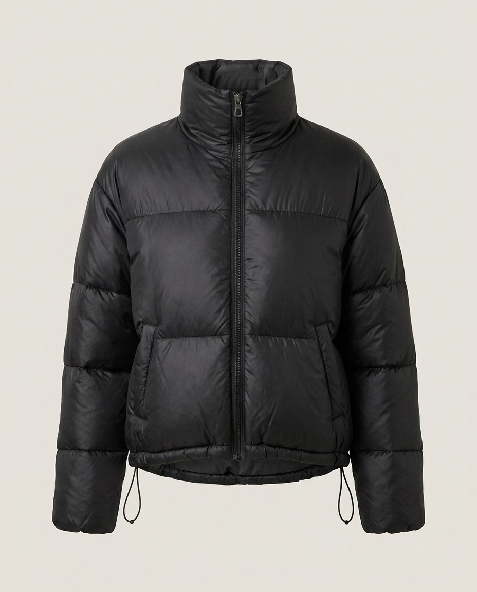 Jacket Women Short Puffer High Collar – Winter