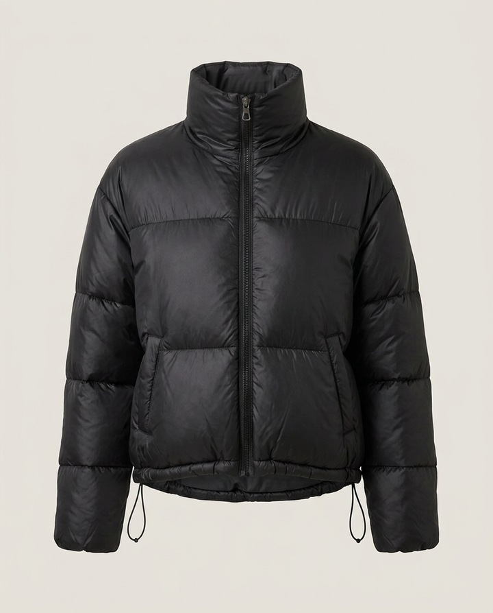Jacket Women Short Puffer High Collar – Winter