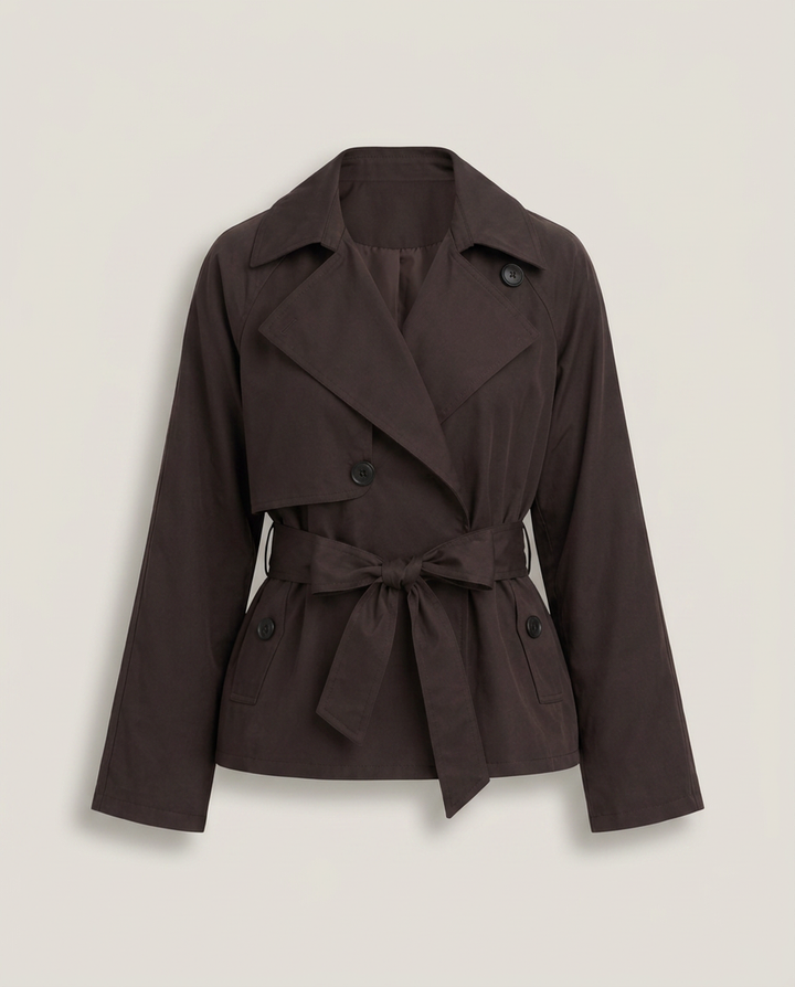 Coat Women Short Belted Casual – Casual