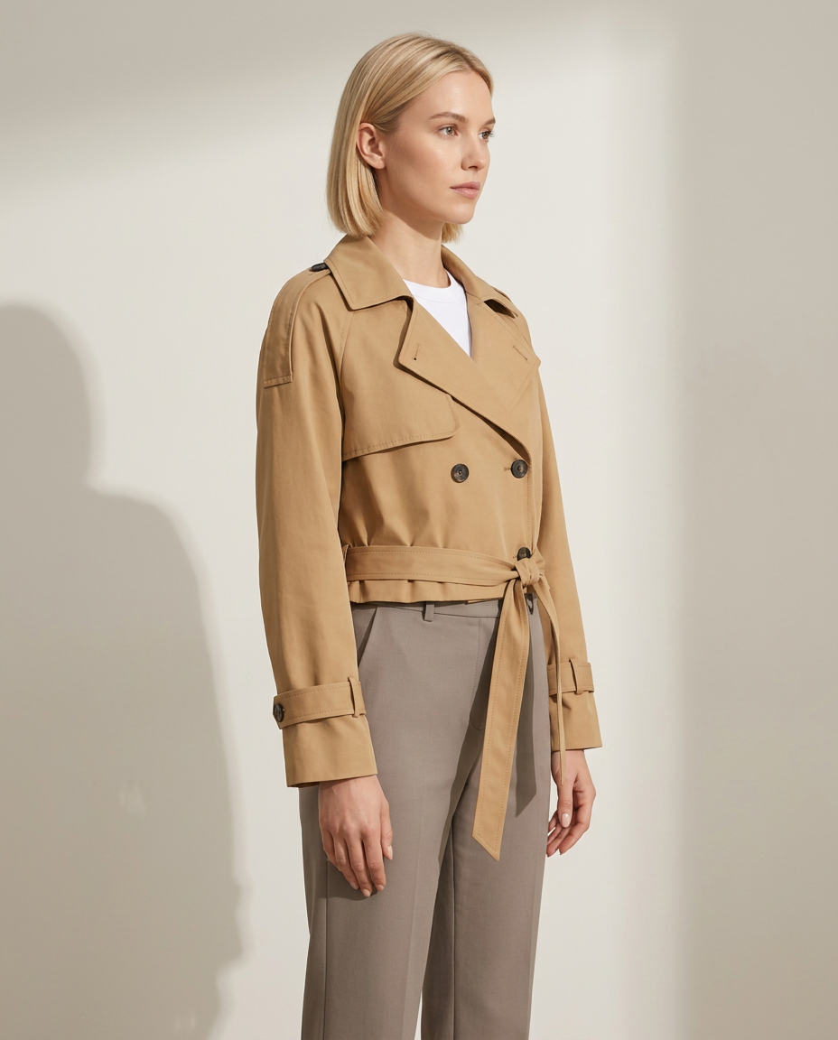 Coat Women Short Casual with Storm Flap – Casual