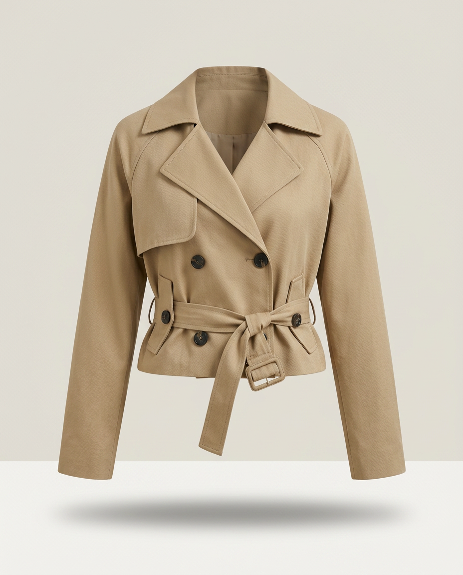Coat Women Short Casual with Storm Flap – Casual