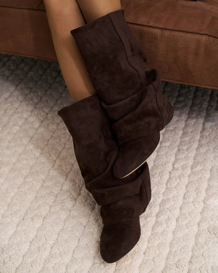 Boots Women Slouchy Knee-High Faux Leather – Casual